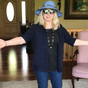 Coldwater Creek Short Sleeve Sweater Cartigan